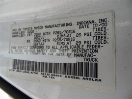 2001 TOYOTA TUNDRA XTRA CAB LIMITED WHITE 4.7 AT 2WD Z20062